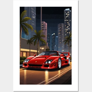 Italian F40 Classic Car Poster Posters and Art